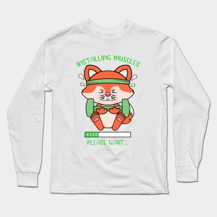 Installing muscles, cute fox Long Sleeve T-Shirt